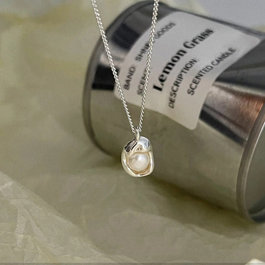 Sterling Silver Necklace Simple Personality Charm Pendant Choker for Women Exquisite Jewelry