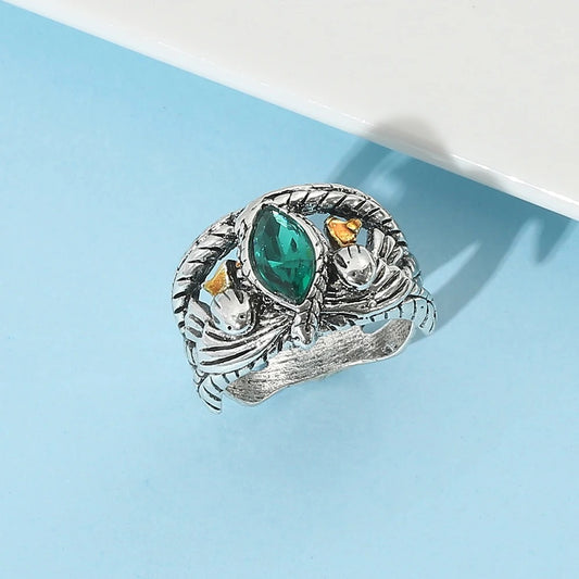 Ring of Barahir Aragorn Gondor Lord Ring for men gift Green crystal rings Wedding Engagement Gift